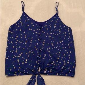 Blue Strappy Blouse Size M
